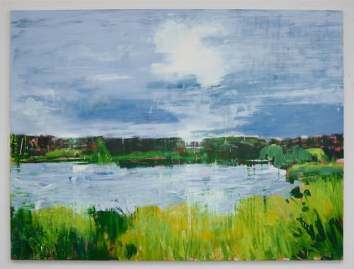 Cowlitz River, 2023 oil on canvas on panel 72 x 96" Stephen Hayes