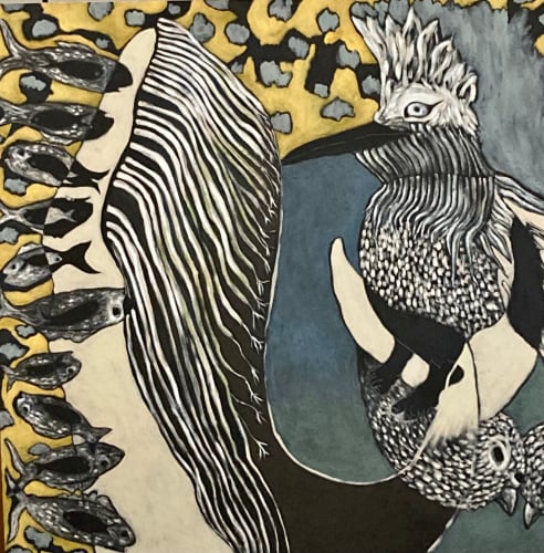 Lynn Sisler All Kinds of Knowing Oil and pencil on wood panel 24 x 24 in 61 x 61 cm