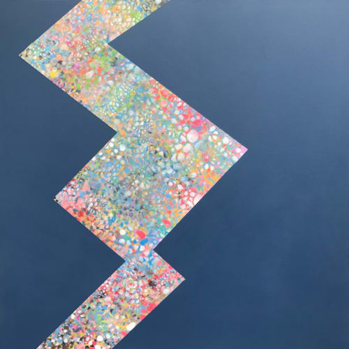Breakthrough, 2018 Spray paint on canvas 36 x 36 x 1 1/2 in 91.4 x 91.4 x 3.8 cm