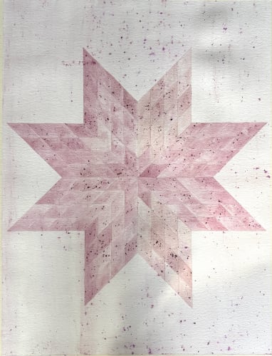 Audie Murray We Root With the Stars, 2025 Rose pigment on paper  29 x 22 inches 55.9 x 73.7 cm