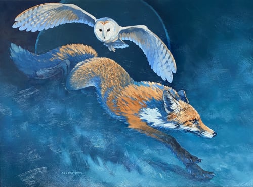 Colin See-Paynton, Nocturnal Encounter II - Fox and Owl