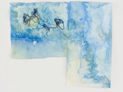 Fishing, 2022 Acrylic and acrylic gel on paper 56.1 x 66 cm 22 1/8 x 26 in