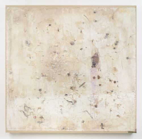 Barbados, 2022-23 Acrylic, acrylic gel and found objects on canvas with marouflage 178.5 x 183.7 x 6.6 cm (including 1.6 cm protrusion) 70 1/4 x 72 3/8 x 2 5/8 in