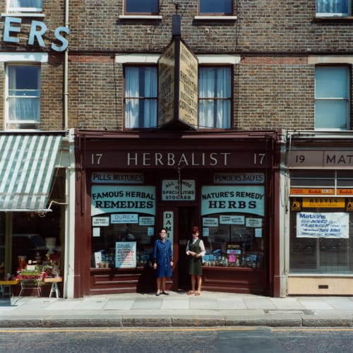 Peter Mitchell, Mrs. McArthy & her daughter, London , 1975