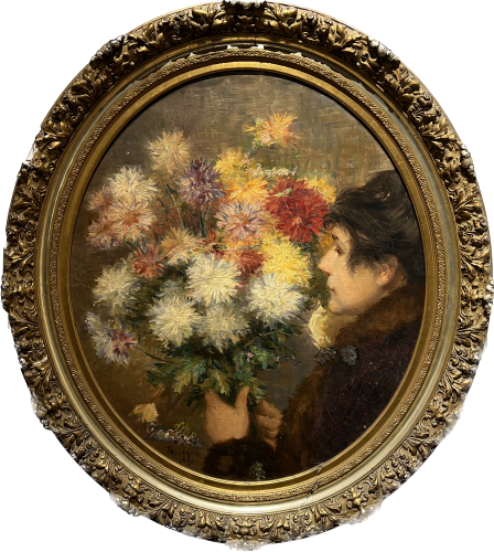 Eugène Verdyen, Jeune Femme Au Bouquet, 1890