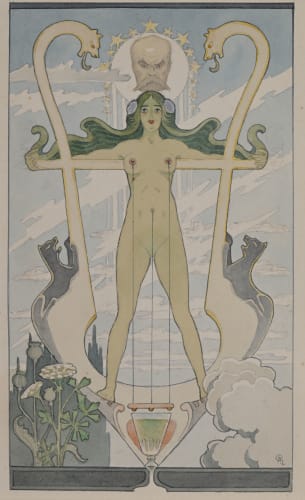 Alexandre Graverol, Verlaine et la muse absinthe, circa 1895