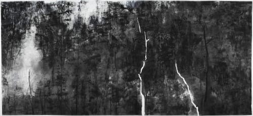 Wang Gongyi 王公懿 Fairbanks Under the Solstice 阿拉斯加 - 冬至, 2019 Ink and Pastel on Xuan Paper 145.7 x 322 cm