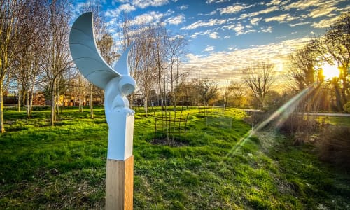 Paul Harvey Barn Owl Landing Cast marble resin 90 x 72 x 40 cm