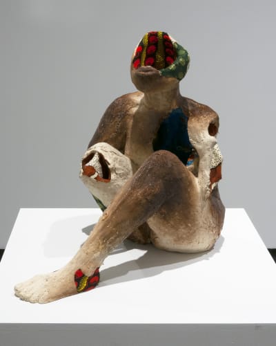 Raneece Buddan Blooming Ancestry, 2019-20 Ceramic, fabric, plaster 53.3 x 31.8 x 49.5 cm 21 x 12 1/2 x 19 1/2 in
