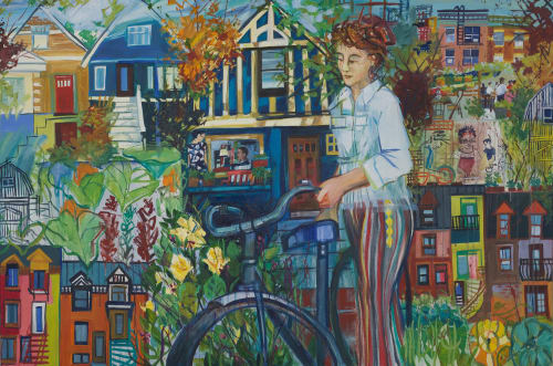 Jill Thomson, Urban Garden Path, Urban Bicycle and Garden Series