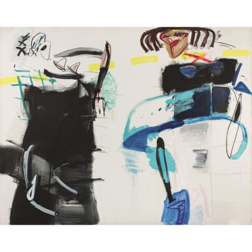 Jürgen Messensee, "2 Frauen die Straße überquerend", 1985