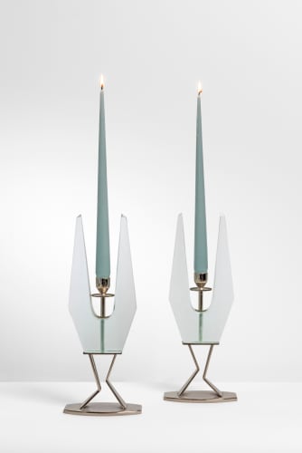 Max Ingrand, Pair of candelholders, ca. 1950
