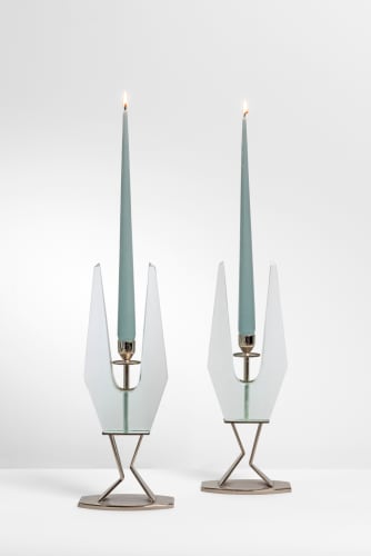 Max Ingrand, Pair of candleholders, ca. 1950