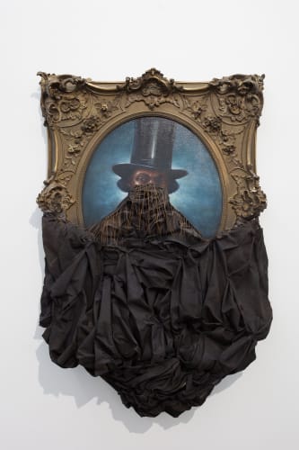 Titus Kaphar A Disturbing Silence Oil on canvas 48 x 12 1/2 x 52 in 121.9 x 31.8 x 132.1 cm