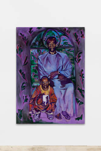 Yanma Fofana Papa à l'école, 2023 Huile sur toile 170 x 120 cm 66 7/8 x 47 1/4 in.