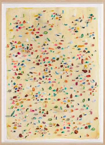 Vanessa Donoso López Archeological finds II, 2022 Acrylic, colour pencil on paper 117 cm x 78 (framed)