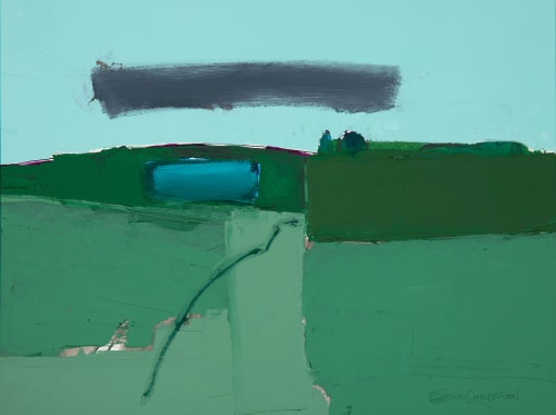 Sam Cartman The Loch Field oil on board 31cm x 41cm