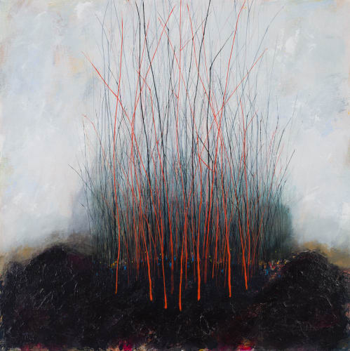 Robert McAulay Stillness (Day), 2024 acrylic on gesso board 100cm x 100cm (105cm x 105cm framed)