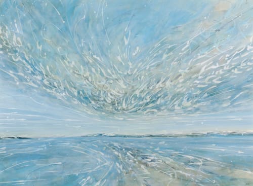Lizzie Rose Zephyr Weaving , 2022 acrylic and pencil 95cm x 130cm (105cm x 141cm framed)