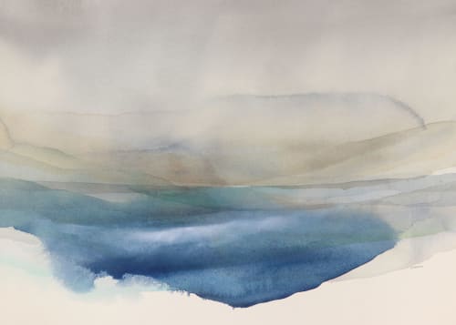 Peter Davis RSW Roll, 2024 watercolour and bodycolour on paper 50cm x 70cm (69cm x 88cm framed)