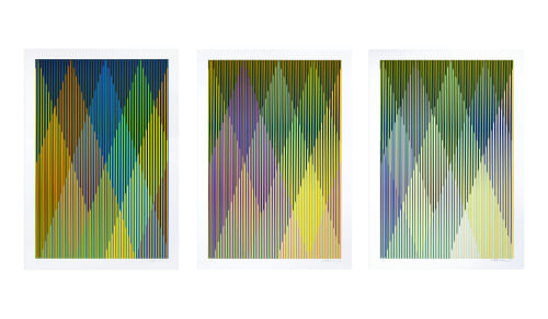 Carlos Cruz-Diez Couleur Additive Perseus, Portfolio of 3, 2017 Serigraphy on paper 100 x 70 cm
