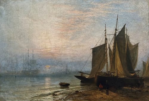 Henry Thomas Dawson, Waiting for the Tide, 1865