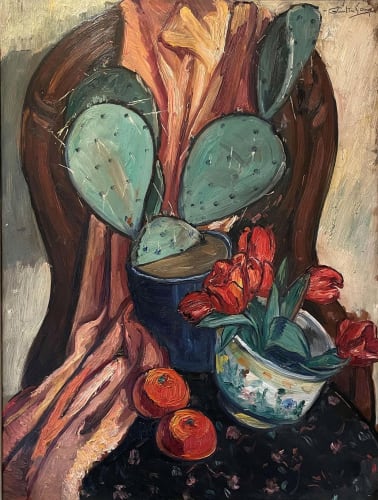 Henry Glintenkamp, Cactus, Tulips, and Tangerines Still Life, 1928