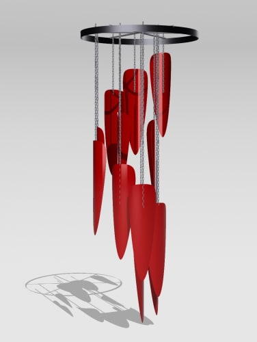 Makiko Harris Claw, 2025 Powder coated aluminium, steel wire 350 x 60 cm