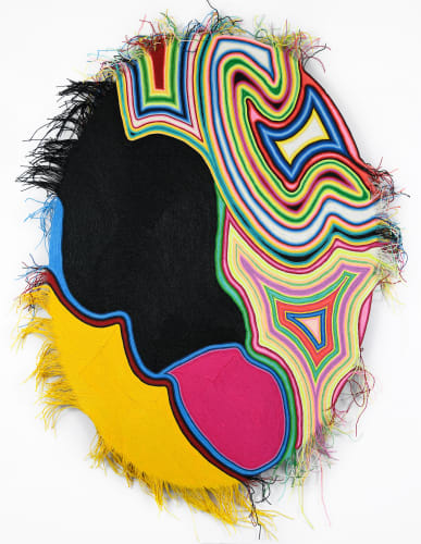 Lu Luo A Dance, 2023 Paper String on Canvas 160x116 cm