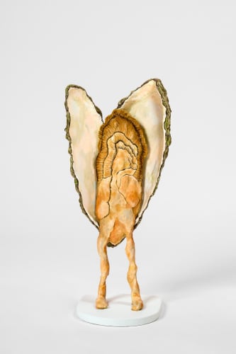 Jude Griebel Revenant: Oyster, 2023 Wood, air-drying clays, bio-resin, adhesives, acrylic 31 x 12.5 x 13.5 inches