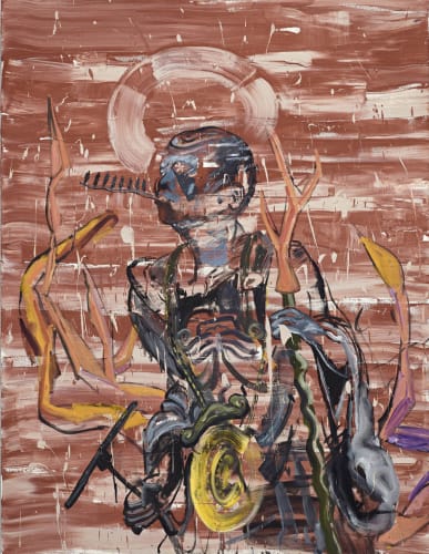 鍾江澤 《東方大師(空也僧人)》 The Master of the East(Priest Kuya), 2014 油彩、壓克力彩、畫布 Oil and acrylic on canvas 145.5x112cm 149.5x115.5cm(Framed)