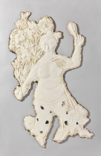 李明則 《大樹當代》Dashu Contemporary, 2022 玻璃纖維、棉紗、紙 Fiberglass, cotton gauze, paper 203 x 114 cm