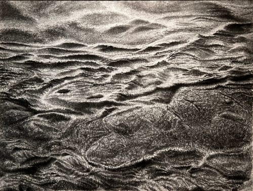 丹.馬諸卡 《些許攪拌》Little Agitation, 2023 炭筆、紙 Charcoal on paper 148 x 196.5 cm