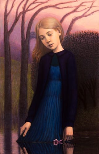 John Tarahteeff Wader (Letting Go) acrylic on canvas 15.25 x 12 inches