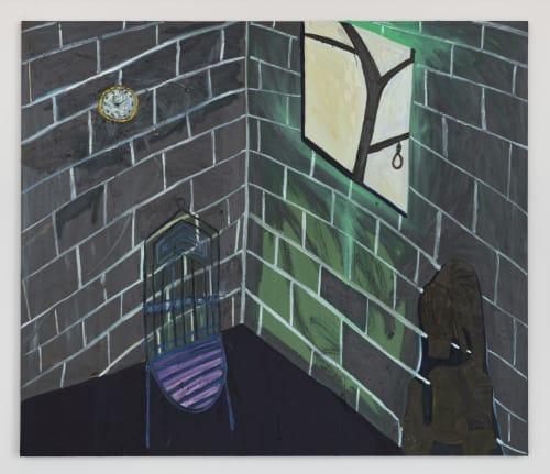 Marcus Jahmal Anomalies of Brick, 2021 oil on poly cotton 72 x 84 in (182.9 x 213.4 cm)