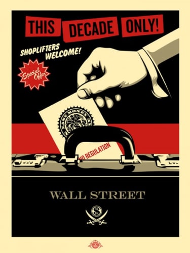 Jamie Reid & Shepard Fairey, Shoplifters Welcome (red/cream/black), 2012