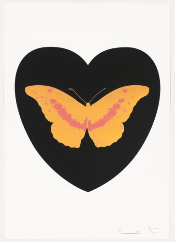 Damien Hirst I Love You - black, cool gold, loganberry, 2015 Silkscreen and 2 colour foil block on Somerset Satin 410gsm. OC10326 100 x 70 cm Edition of 14 Signed and numbered