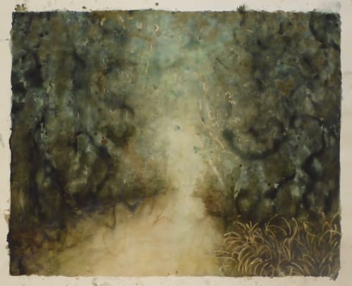 Ripley Whiteside Dam, 2019 aquarelle et encre de noix / watercolour and walnut ink 42 1/2 x 52 " 108 x 132.1 cm