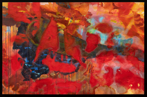 Brian McPartlon Red, 2020 Acrylic and rhoplex on canvas 78" x 51" (80”x 53” framed)
