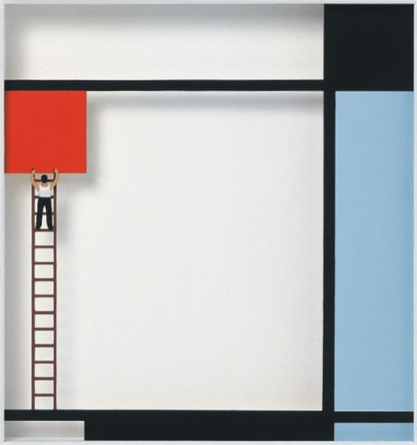 Volker Kuhn, Homage to Piet Mondrian 'Mondrian at work'
