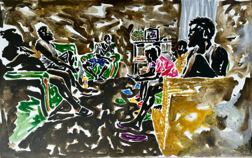 Salomon Moneyang Residence la Concorde, 2025 Acrylic on Canvas 70 87/100 x 44 9/100 in 180 x 112 cm