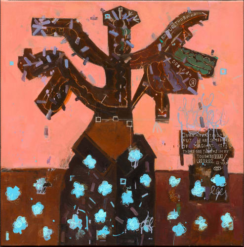 黃大維 Ta Wei Huang 穿著衣服的仙人掌 Cactus with Clothes, 2024 壓克力顏料畫布 Acrylic ink on canvas 82 x 82 cm