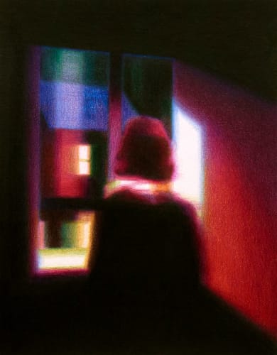 Steffen Kern Woman, Window, 2023 Color pencil on paper 25 x 20 cm