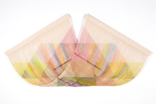 Myles Bennett Manner of Hanon 9, 2024 Ink and Acrylic on Canvas on Ash Support with Nails 101,5 x 218,5 cm