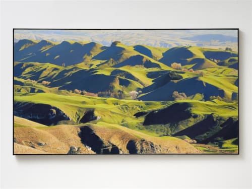 Freeman White Te Mata: Symphony In Green, 2021 oil on linen 1015 x 1830 mm