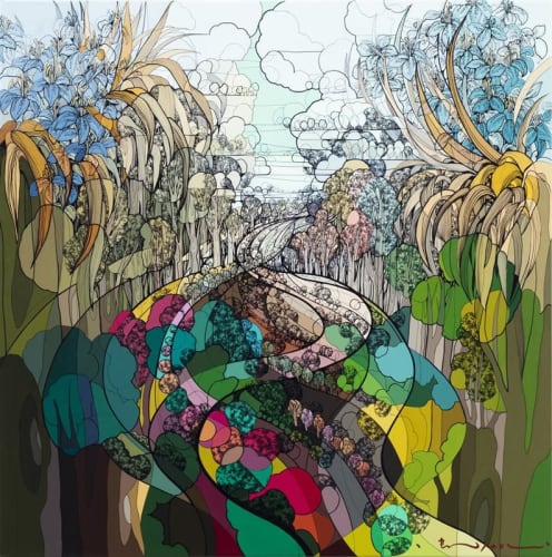 Shintaro & Yoshiko Nakahara Wayfarer, 2016 ink and acrylic on canvas 103.0 x 103.0 cm