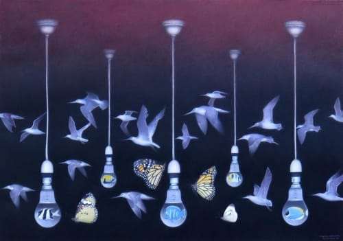Paul Martinson Migration Electrification, 2015 watercolour on paper 70.0 x 101.0 cm