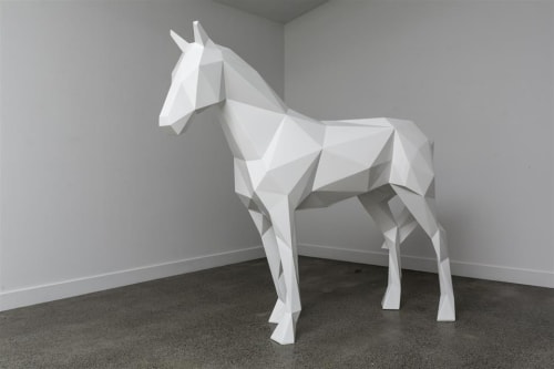 Ben Foster The White Horse, editions available, 2014 aluminium, waterborne automotive paint 210.0 x 250.0 x 80.0 cm