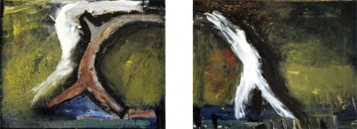 Alan Pearson West Coast (The Presences), Diptych, 1997 Oil on canvas 350 x 450 mm