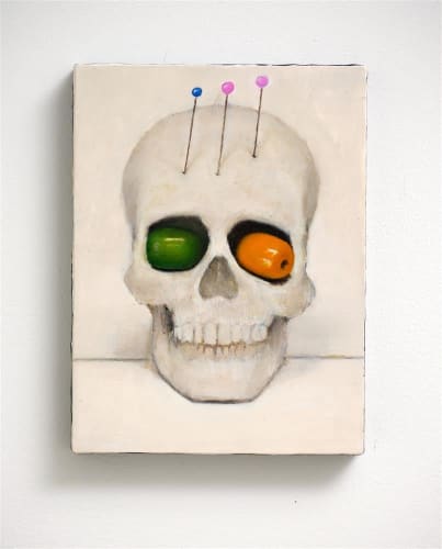 Damien Kurth Doodad, 2021 oil on traditional gessoed board 200 x 150 mm